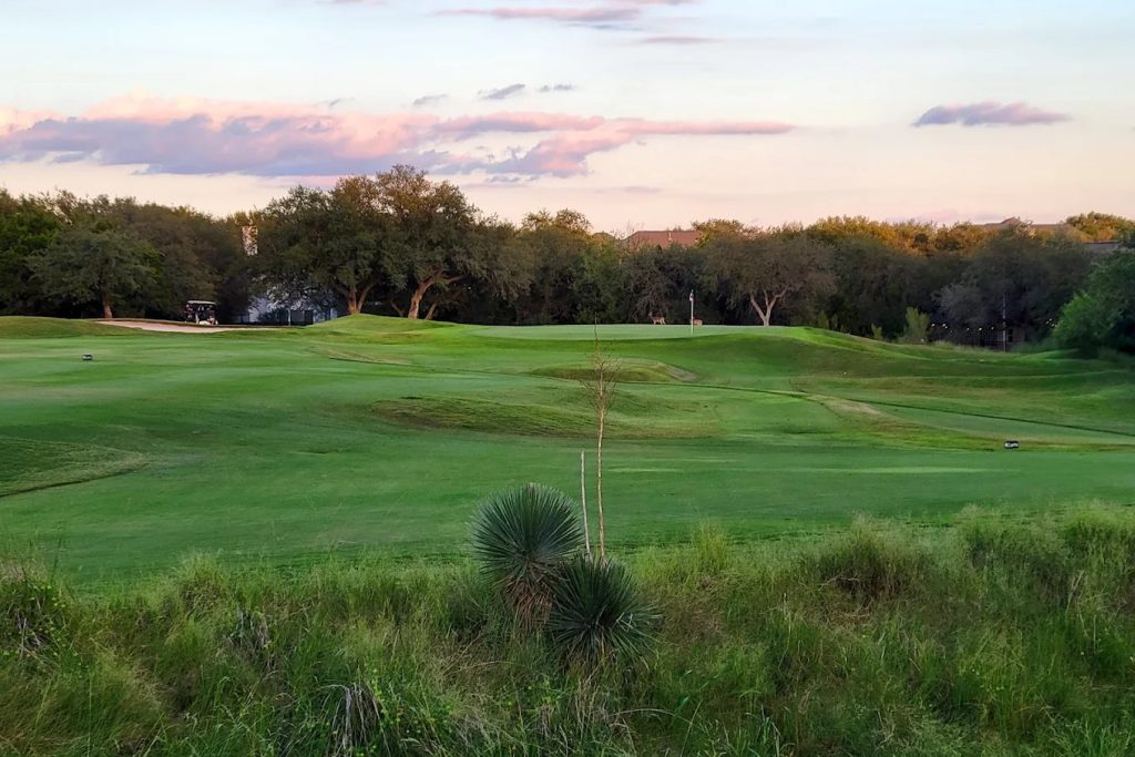Golf course fairway and green with mature trees Summerglen, San Antonio, TX 78260